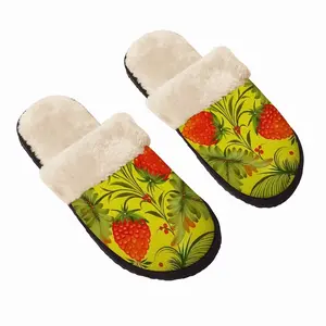 Men Raspberry Fuzzy Slippers