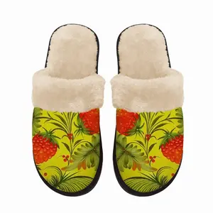 Men Raspberry Fuzzy Slippers