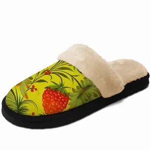 Men Raspberry Fuzzy Slippers