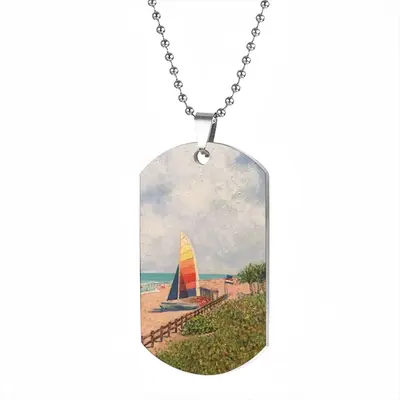 Sailboat On Miami Beach Dog Tag Pendant