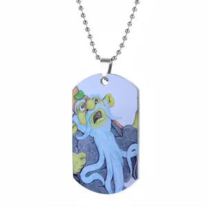 Baby Blue Beard Wizard Dog Tag Pendant