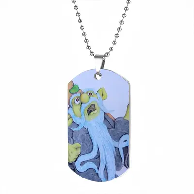 Baby Blue Beard Wizard Dog Tag Pendant