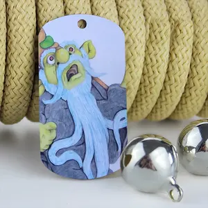 Baby Blue Beard Wizard Dog Tag Pendant