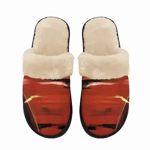 Men Porsche Red Crash Fuzzy Slippers