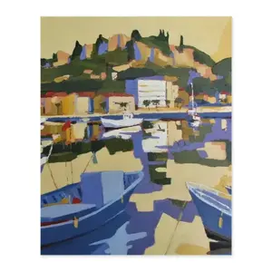 Cassis Harbor Digital Painting (Vertical)