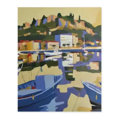 Cassis Harbor Digital Painting (Vertical)