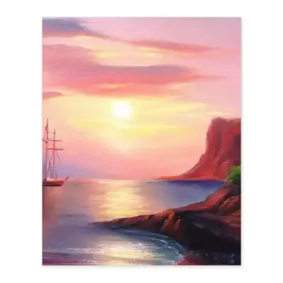 Red Sea Sunset Digital Painting (Vertical)