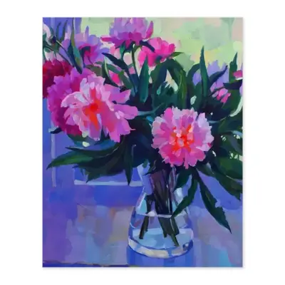 Peonies Digital Painting (Vertical)