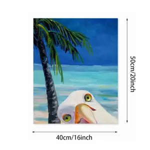 Seagull Beach Mob Digital Painting (Vertical)