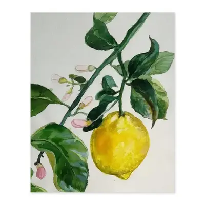 Lemon Branch Digital Painting (Vertical)