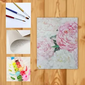 Large Peony Palette Knife Digital Painting (Vertical)