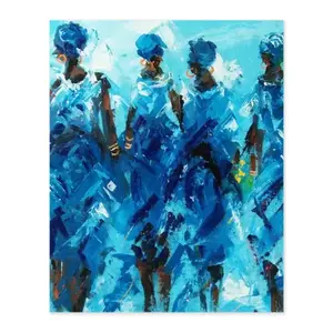 Women In Blue Digital Painting (Vertical)