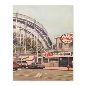 Cyclone Coney Island New York City Digital Painting (Vertical)