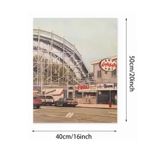 Cyclone Coney Island New York City Digital Painting (Vertical)