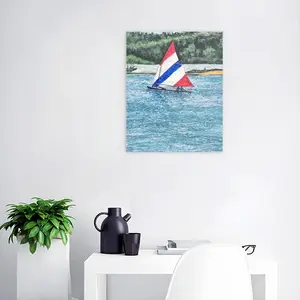 Sailboat At Holmes Digital Painting (Vertical)