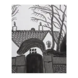 Creepy Cottage Digital Painting (Vertical)