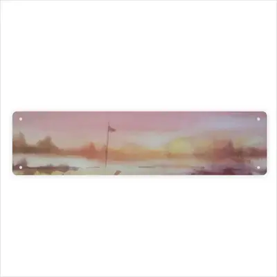 The Boat And Sunset Long Iron Painting