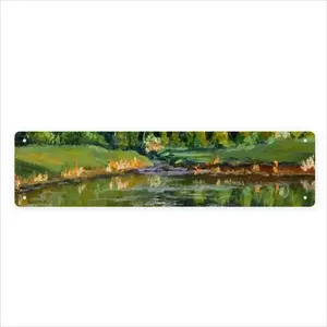 Shallow Pond Landscape Long Iron Painting