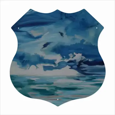 Ocean Clouds Shield Shaped Iron Painting