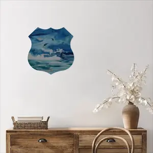 Ocean Clouds Shield Shaped Iron Painting