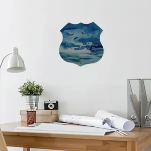 Ocean Clouds Shield Shaped Iron Painting