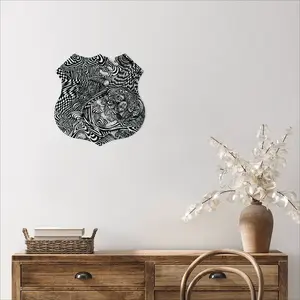 Liquid Skull Shield Shaped Iron Painting