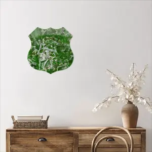 Into The Green Shield Shaped Iron Painting