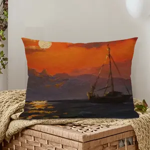 Beautiful Sunset On The Sea Polyester Pillow (Rectangle, Multi-Size)