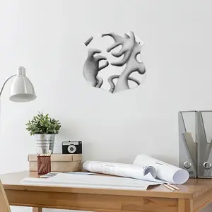 Amorphous Shapes Shield Shaped Iron Painting