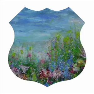 Butterflies Shield Shaped Iron Painting