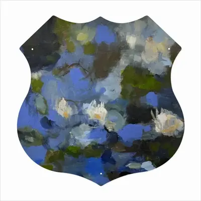 Water Lilies Shield Shaped Iron Painting