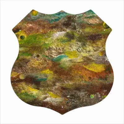 Energy Landscape L Shield Shaped Iron Painting