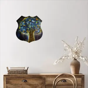 Tree Of Life Shield Shaped Iron Painting