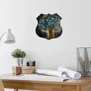 Tree Of Life Shield Shaped Iron Painting