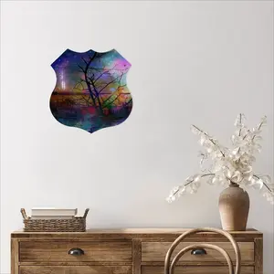 Hypnotic Universe Shield Shaped Iron Painting