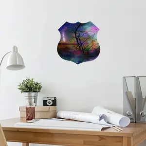 Hypnotic Universe Shield Shaped Iron Painting