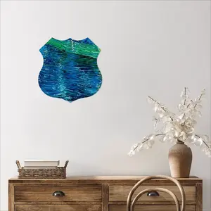 Water Reflections Shield Shaped Iron Painting