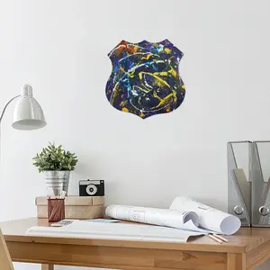 Supernova Shield Shaped Iron Painting