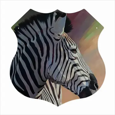 Dreamy Zebra Shield Shaped Iron Painting