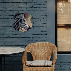 Dreamy Zebra Shield Shaped Iron Painting