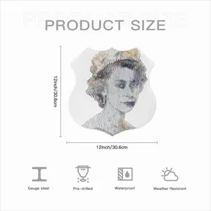 Queen Elizabeth 2 Shield Shaped Iron Painting