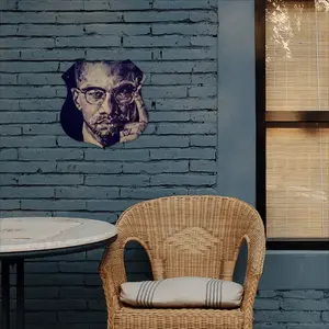 Malcolm X Portrait Shield Shaped Iron Painting