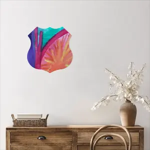 Colorful Straws Shield Shaped Iron Painting