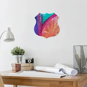 Colorful Straws Shield Shaped Iron Painting