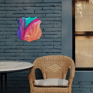 Colorful Straws Shield Shaped Iron Painting