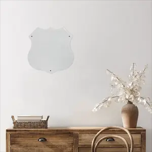 White Shield Shaped Iron Painting