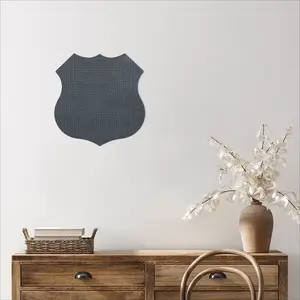 Anthracite Shield Shaped Iron Painting