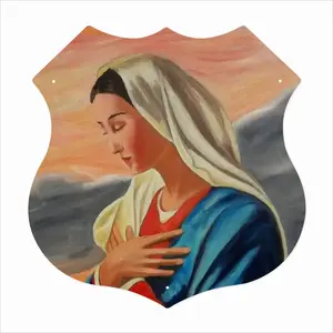 Ave Maria Shield Shaped Iron Painting