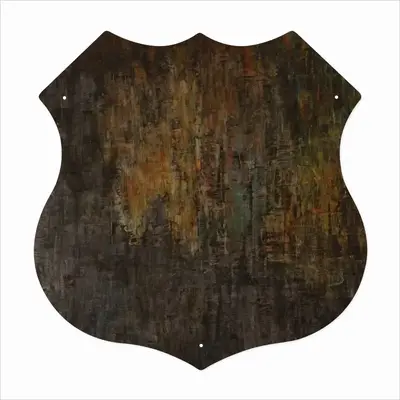 Losing Sight Shield Shaped Iron Painting