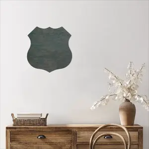 Faded Away Shield Shaped Iron Painting